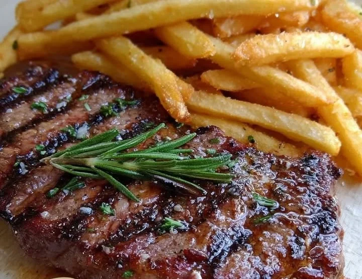 Grilled Steak with Crispy Fries