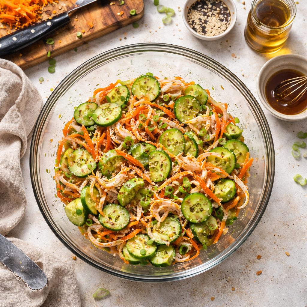California Roll Cucumber Salad A Crisp Fresh Recipe for Summer preparation photo