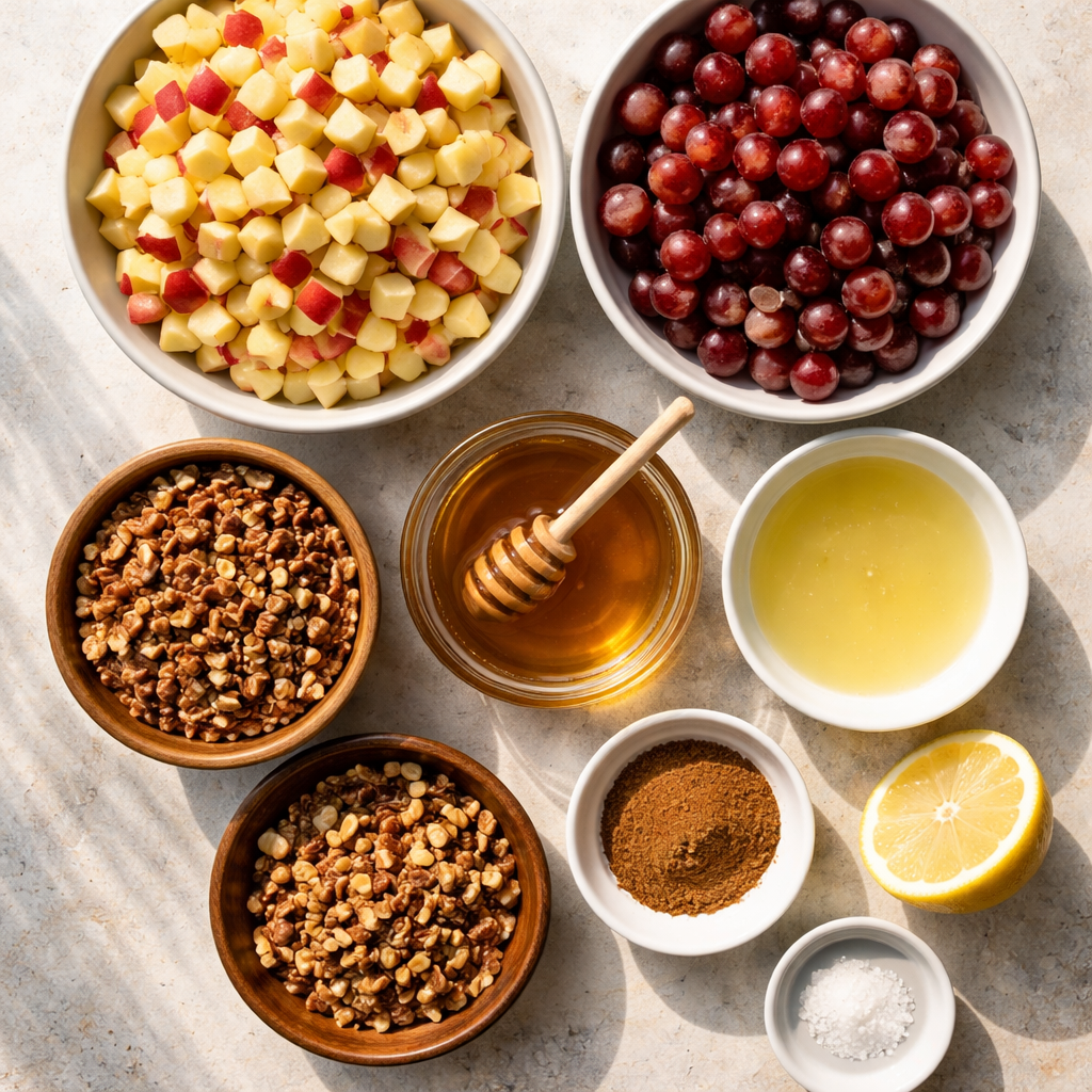 Bright Cinnamon Apple Grape Salad for a Fresh Summer Side ingredients photo