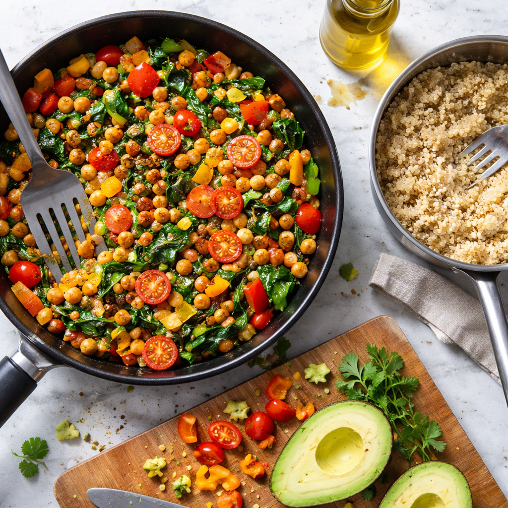 Wholesome Nourishing Grain Bowl Recipe for a Satisfying Lunch preparation photo