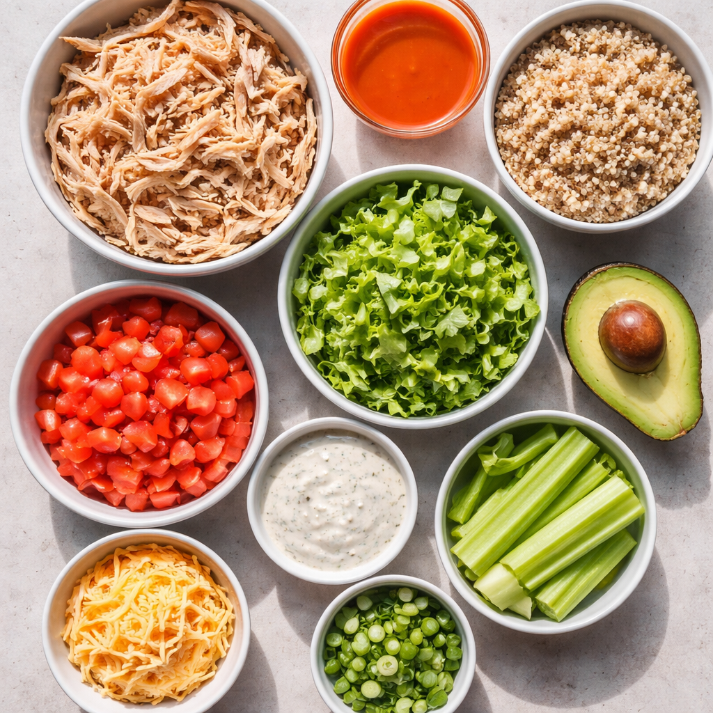 Buffalo Chicken Bowl Recipe Easy Weeknight Dinner Idea ingredients photo