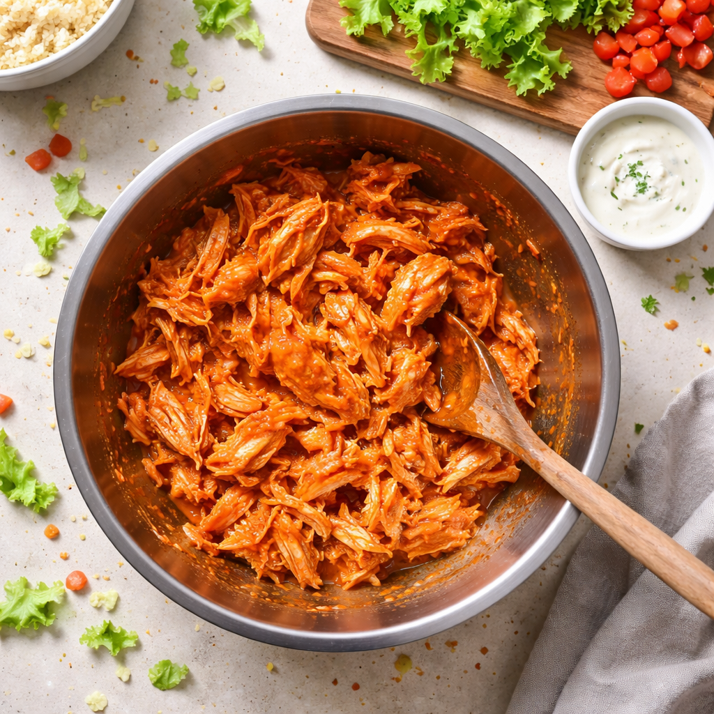 Buffalo Chicken Bowl Recipe Easy Weeknight Dinner Idea preparation photo