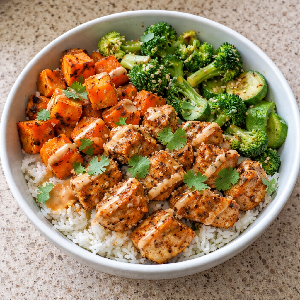 Healthy One Pot featuring Delicious Chicken and Sweet Potato Bowls featured photo