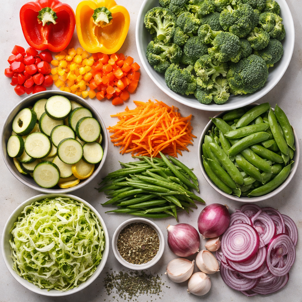 Sautéed Vegetables with Garlic and Herbs a Simple Quick Side Dish ingredients photo