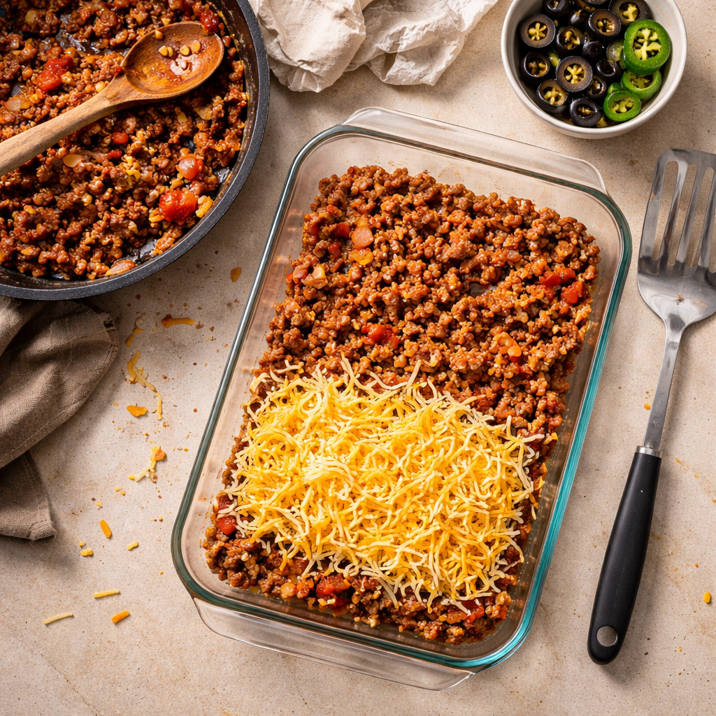 Low Carb Taco Casserole Easy Weeknight Dinner That Satisfies preparation photo