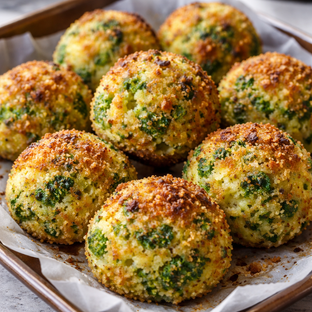 Oven Baked Broccoli Cheese Balls with Creamy Center and Crisp Exterior featured photo