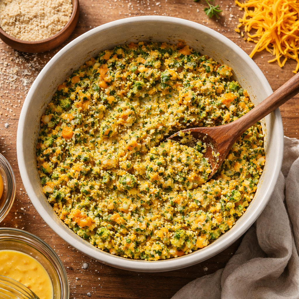 Oven Baked Broccoli Cheese Balls with Creamy Center and Crisp Exterior preparation photo