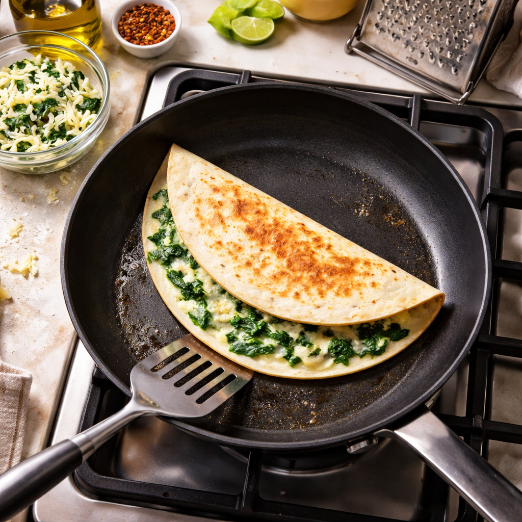 Creamy Spinach and Cheese Quesadillas for Weeknight Comfort Food preparation photo