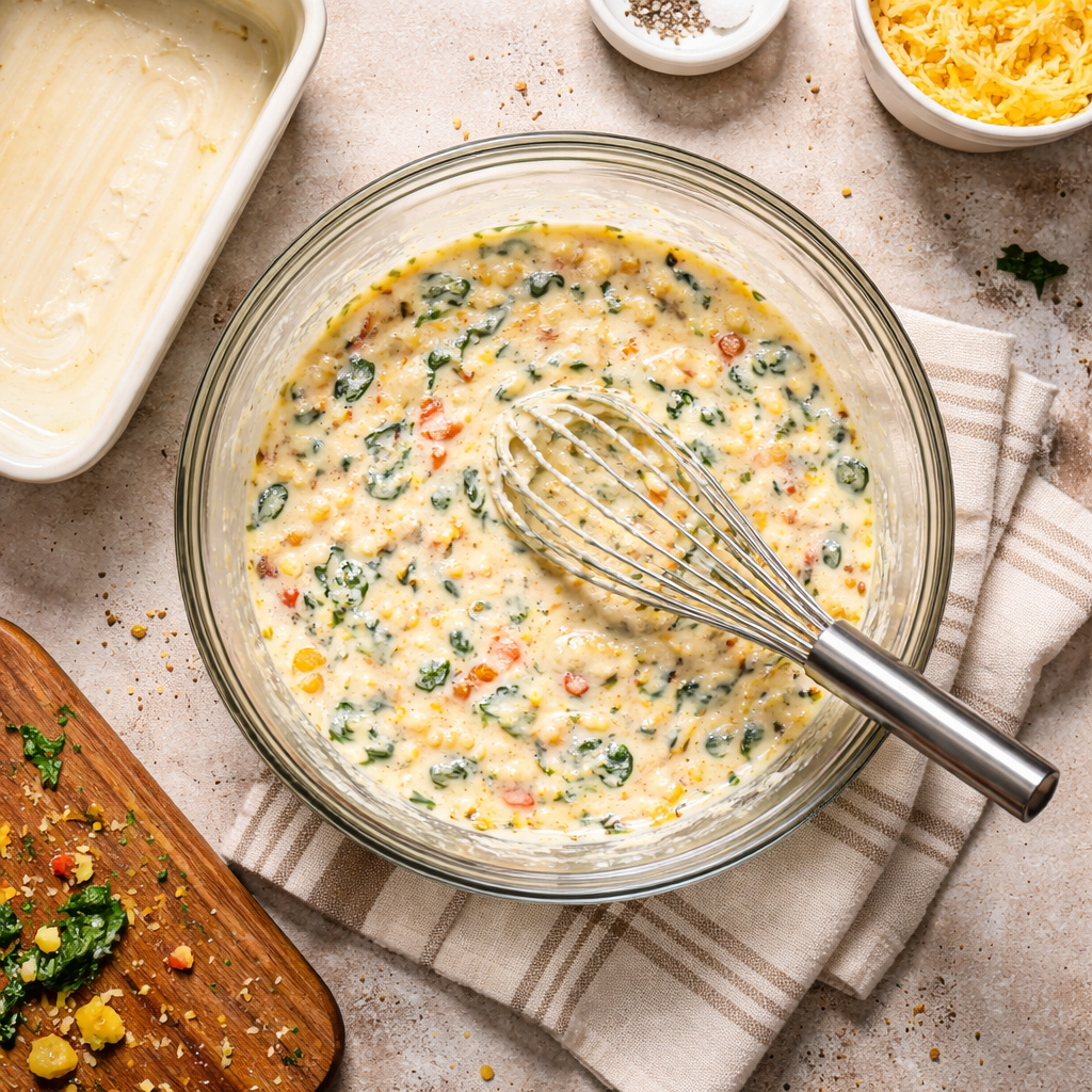 Wholesome Baked Cottage Cheese Eggs for a quick protein breakfast preparation photo
