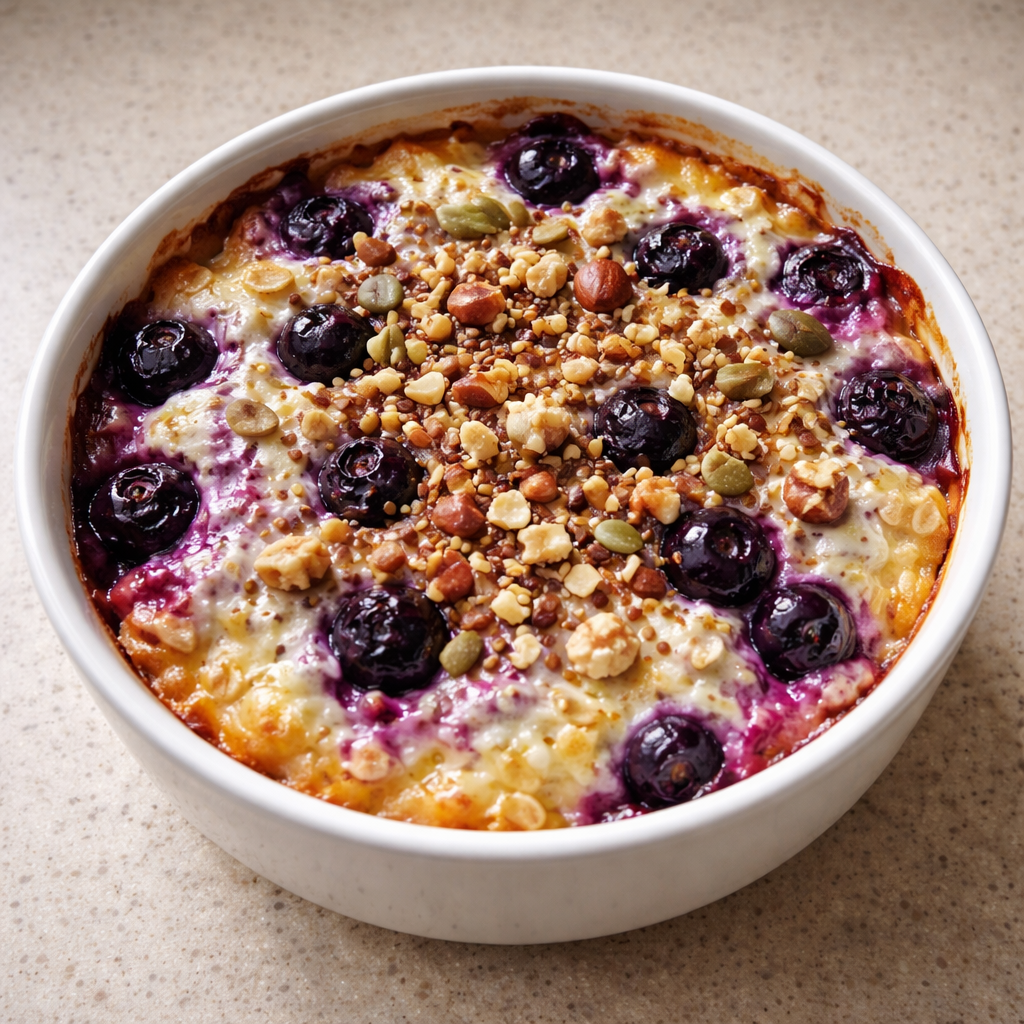 Creamy Baked Blueberry Cottage Cheese Breakfast Bowls featured photo