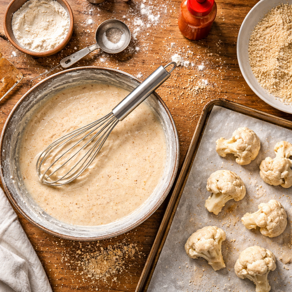 Crispy Baked Cauliflower Bites Easy Oven Snack with Garlic Parmesan preparation photo