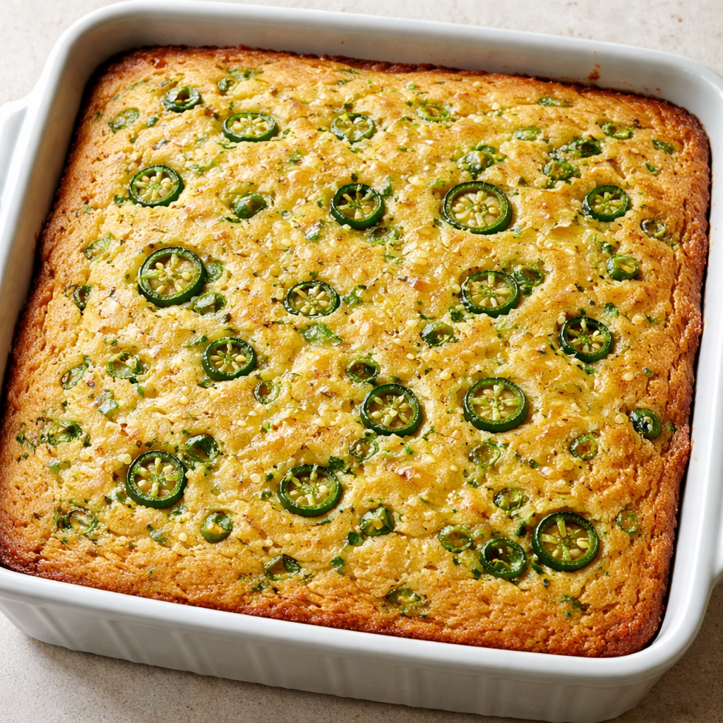 Spicy Sweet Jalapeño Cornbread Easy to Make for Weeknight Dinners featured photo