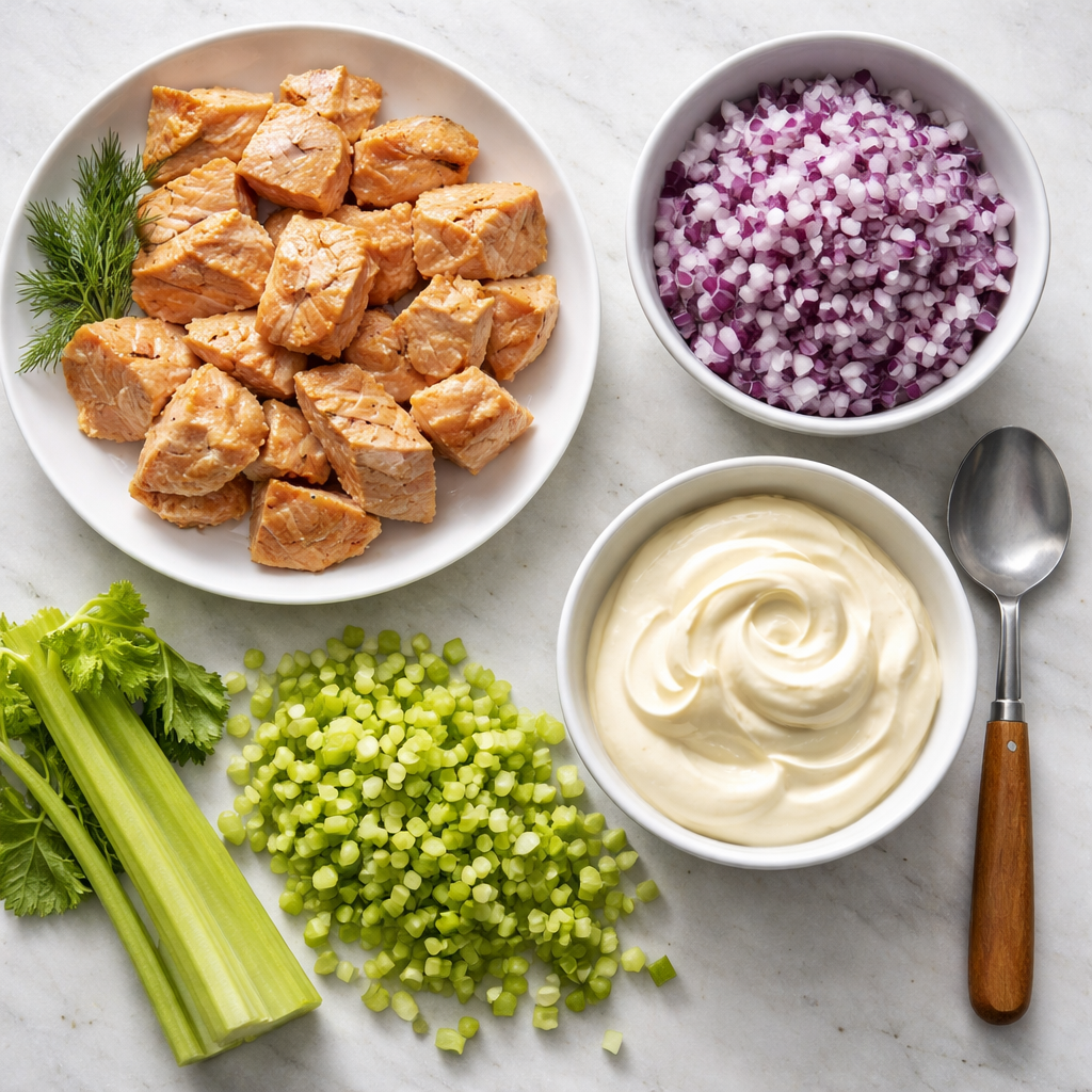 Salmon Salad ingredients photo