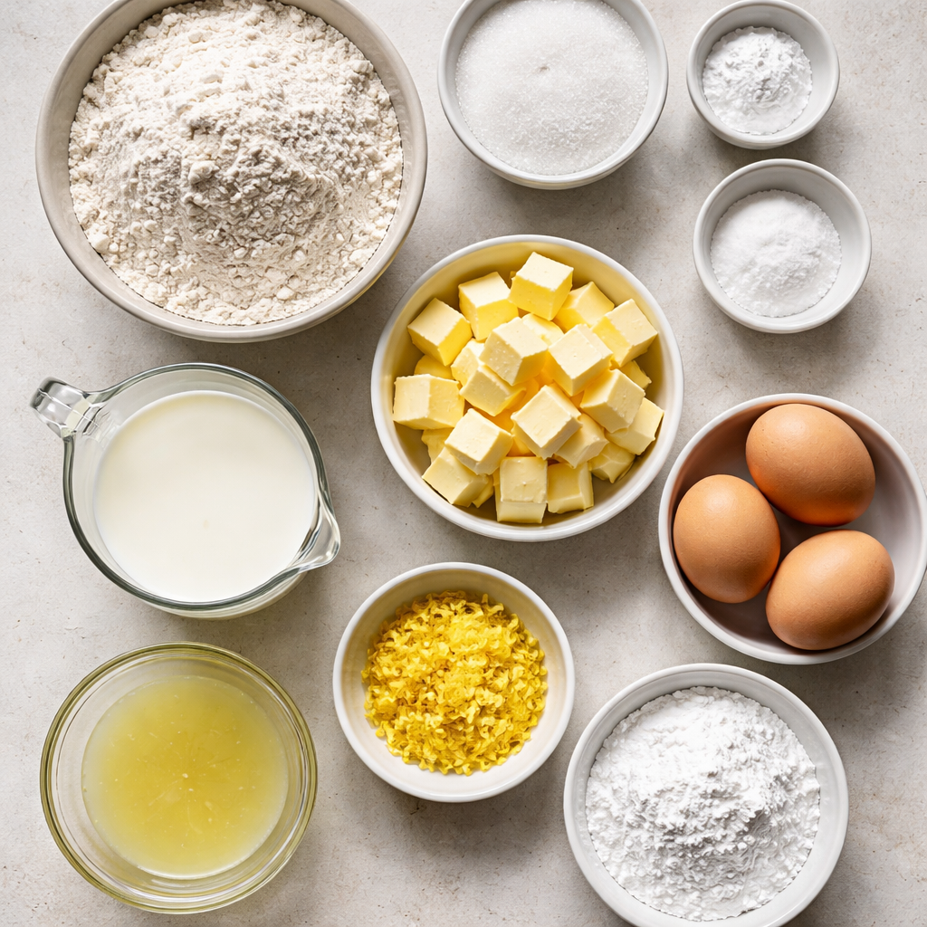 Irresistible Magic Lemon Cobbler Recipe for a Bright Summer Dessert ingredients photo
