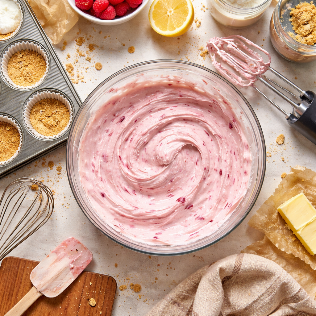 Easy Raspberry Mini Cheesecakes Recipe for Quick Crowd Pleasers preparation photo