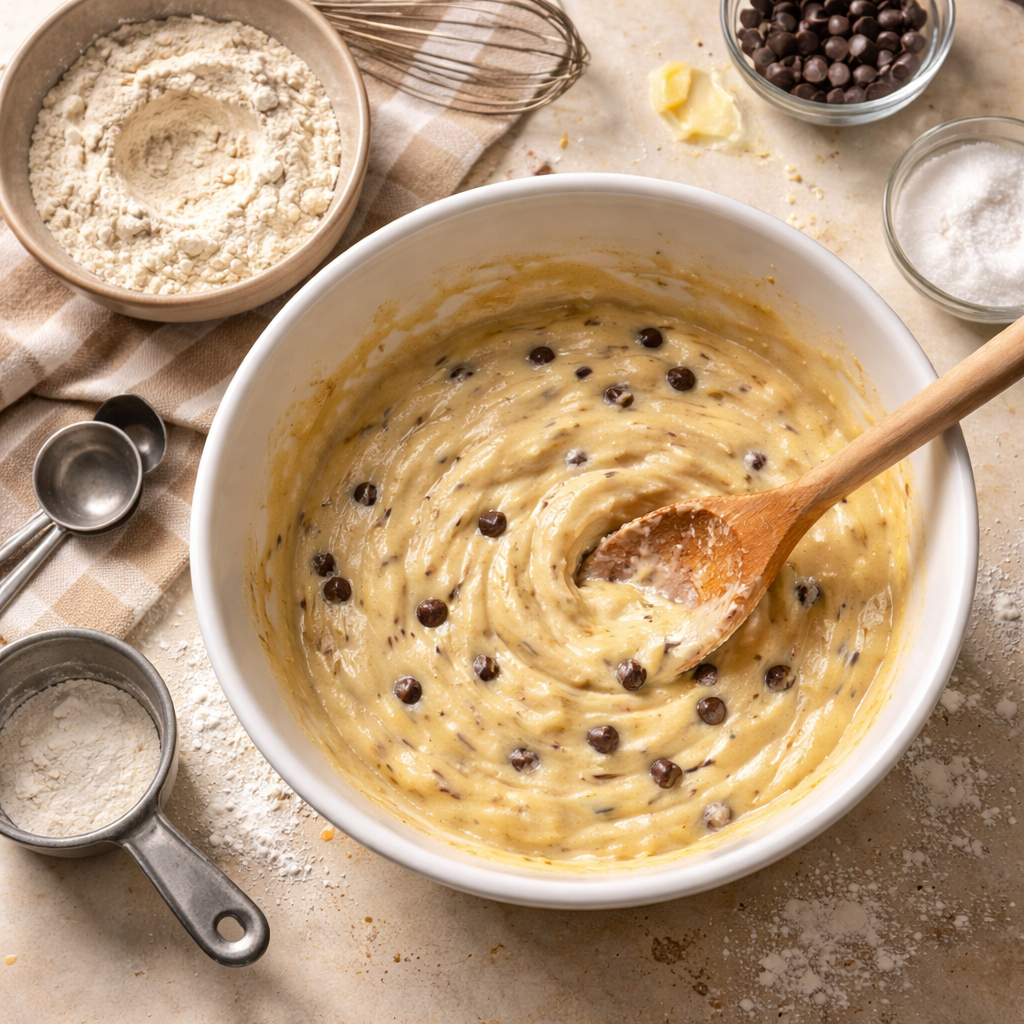 Classic Banana Chocolate Chip Muffins Recipe for Fluffy Morning Treat preparation photo