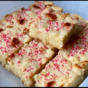 Delicious almond flour sugar cookie bars on a plate