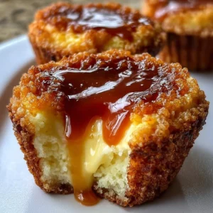 Delicious caramel flan muffins topped with rich caramel sauce