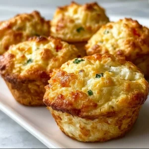Delicious cottage cheese breakfast muffins on a plate