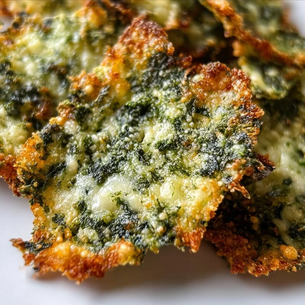 Crispy Spinach Cheese Crisps