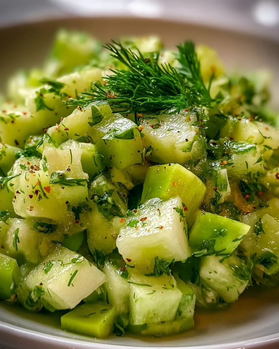 Cucumber Celery Salad with Green Apple
