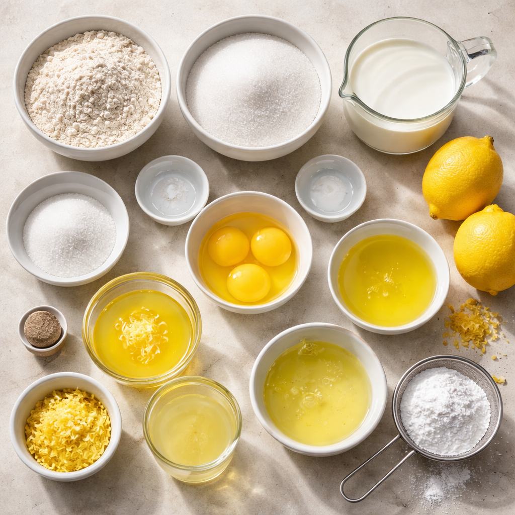 magic lemon cobbler dessert with fresh lemon slices and golden crust on a rustic wooden table> <br />
<h2 class=