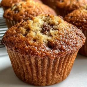 Moist banana bread muffins on a plate, ideal for breakfast and easy to make
